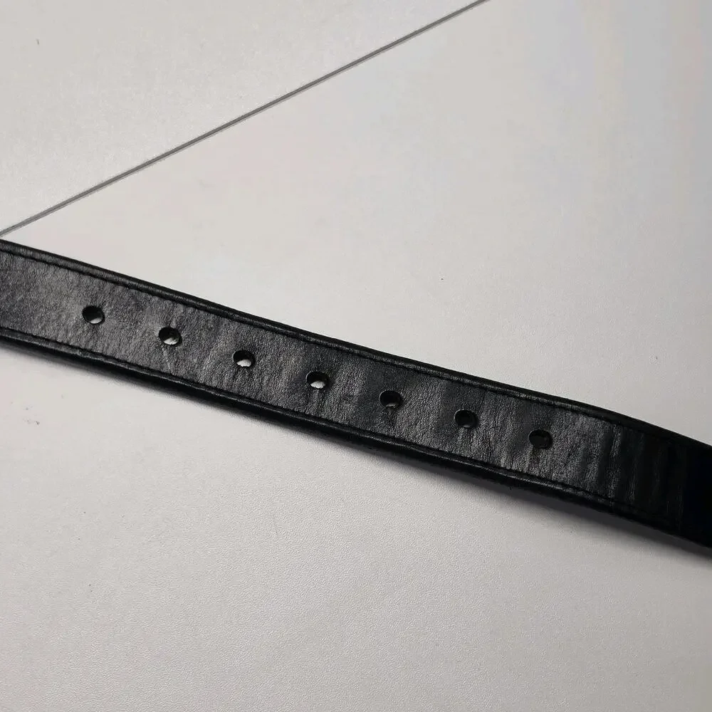 Duluth Trading Co Black Italian Adjustable Leather Belt Sz 46 Men 11019 Lifetime